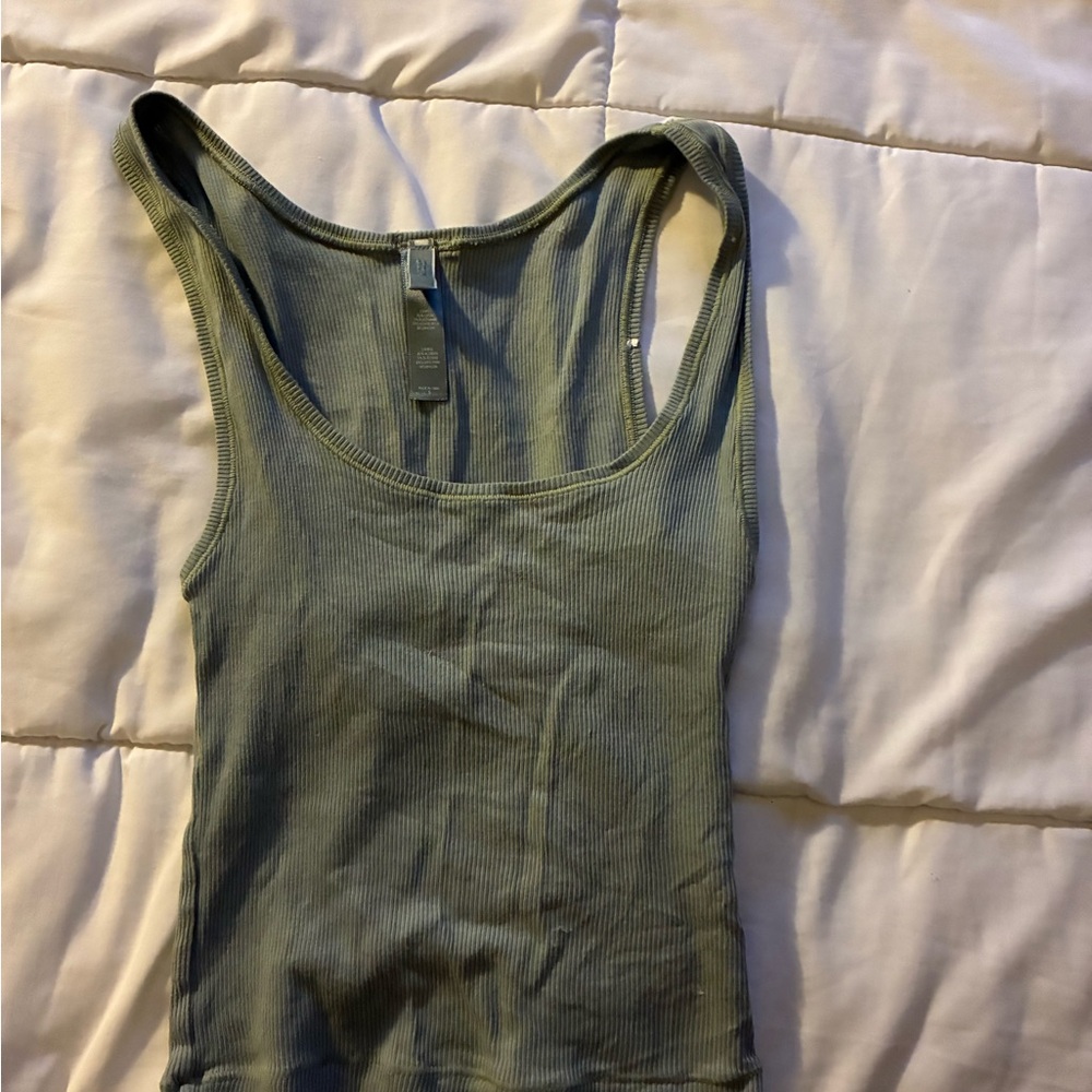 Skims Women's Ribbed blue Tank Top